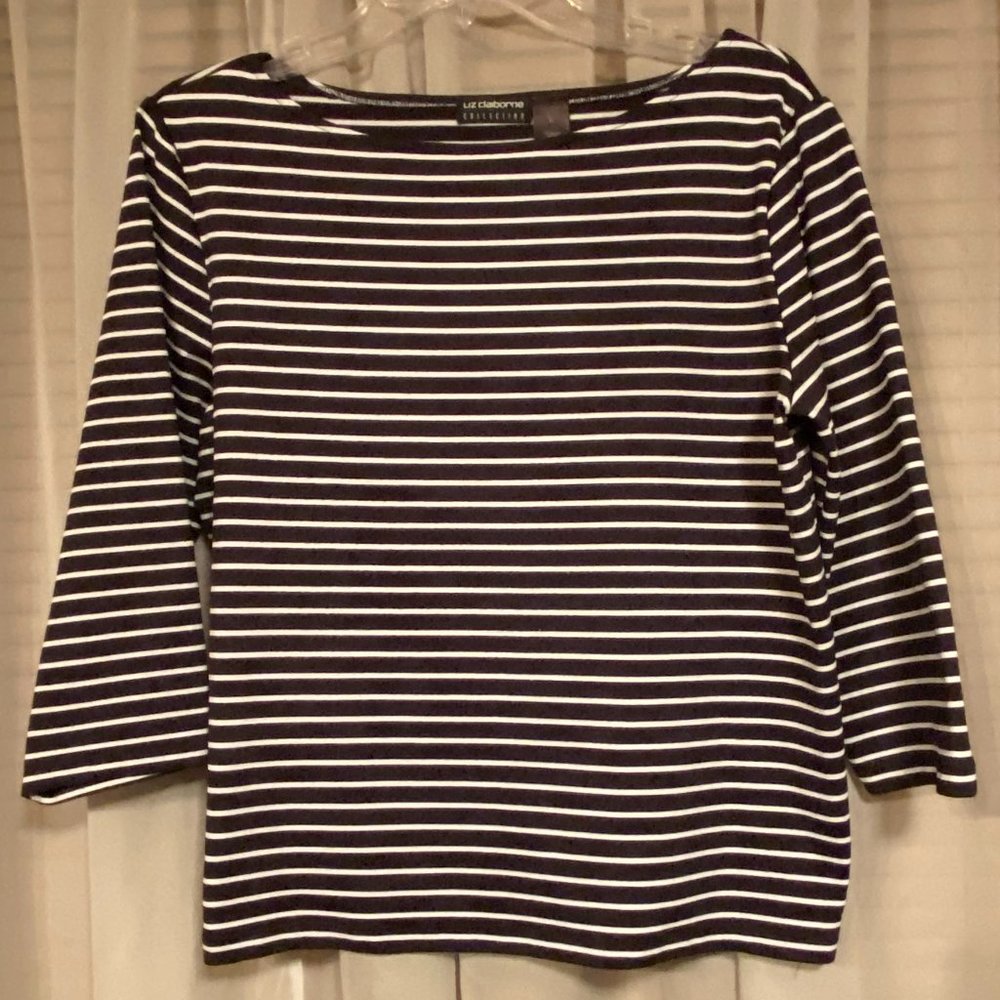 Liz Claiborne Collection Stripped Top  Large